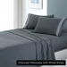 soft microfibre embroidered stripe sheet set double charcoal Pillowcase White Stripe. Available at Crazy Sales for $49.95