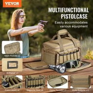 Detailed information about the product Soft Pistol Case for 4 Pistols Handgun Bag Outdoor Hunting Shooting Brown