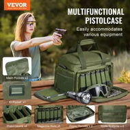 Detailed information about the product Soft Pistol Case for 4 Pistols Handgun Bag Outdoor Hunting Shooting Green