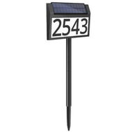 Detailed information about the product Solar Address Sign Lighted House Numbers Waterproof,Solar Powered LED Illuminated Address Plaques with Stakes,3-Color in 1 Address Number