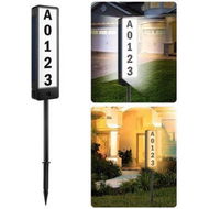 Detailed information about the product Solar Address Sign,Solar House Number Sign for Outside Waterproof,Warm/Cool White Lighted House Numbers LED Solar Powered Address Plaques Driveway Marker for Home Yard Street