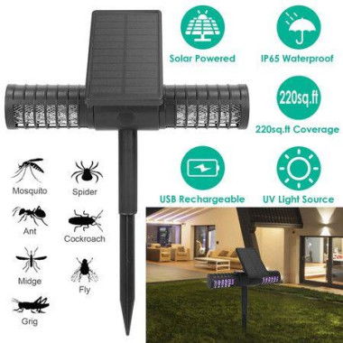 Solar Bug Zapper Light for Outdoor Automatic Operation at Night Perfect for Garden, Backyard, Kitchen, and Camping Effective Mosquito and Fly Trap