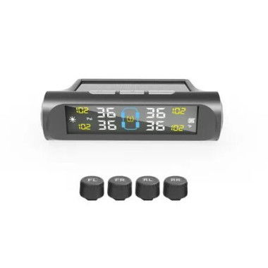 Solar Car TPMS Tire Pressure Alarm Digital Colorful Display 4 External Sensors Waterproof Tire Presssure Monitoring System External Version