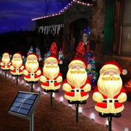 Detailed information about the product Solar Christmas Garden Stake Lights, Outdoor Waterproof Solar Santa Claus Garden Stake Christmas Pathway Lights for Christmas Decorations Garden Lawn Pathway Patio