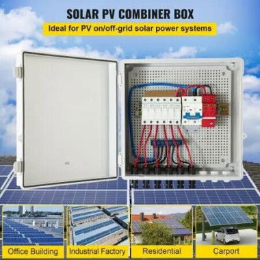 Solar Combiner Box PV Combiner 15A 6 String Plastic for Solar Panel Kit