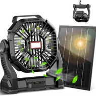 Detailed information about the product Solar Fan with LED Lantern Camping Fan with Solar Panel,Rechargeable Solar Powered for Outside,Tent for Picnic,Barbecue,Fishing