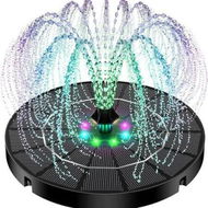 Detailed information about the product Solar Fountain with Colorful Lights,High Efficiency Solar Water Fountain with 2200mAh Battery 7 Nozzles and 4 Fixer,Solar Fountain for Bird Bath Garden