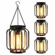 Detailed information about the product Solar Hanging Lanterns Outdoor,4 Pack Metal Lights With Hook,Bright and Warm Waterproof,Classic Outdoor Lights for Yard Garden Patio Porch Decor