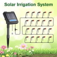 Detailed information about the product Solar Irrigation Auto Garden Watering System Automatic Deep Drip Kit DIY Green Household Potted Plant Smart Timer Modes Energy Powered Device 20m Hose