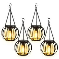 Detailed information about the product Solar Lanterns Outdoor Lights,Metal Solar Lantern Lights,Brighter Hanging Solar Lights Outdoor Waterproof,Auto On/Off Outdoor Solar Lights 4 Pack