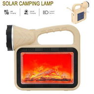 Detailed information about the product Solar LED Camping Fireplace Side Light USB Rechargeable Portable Flashlight 4 Modes Fireplace lamp Outdoor Waterproof Camping Searching Lamp