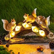 Detailed information about the product Solar LED Resin Sculpture Of Three Squirrels Outdoor Garden Decoration
