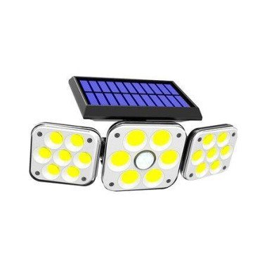 Solar Light Outdoor Motion Sensor 3-Head Lights Solar Powered COB LED Flood Light Motion Detected Spotlights IP67 Waterproof 360° Rotatable.