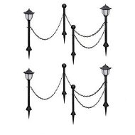 Detailed information about the product Solar Lights 4 Pcs With Chain Fence And Poles