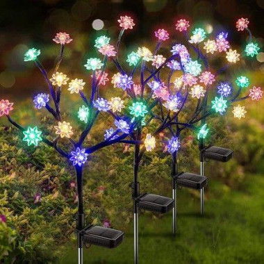 Solar Lights For Outdoor Yard Decorations 2-Pack Upgraded Solar Lights For Garden Yard Christmas Decoration