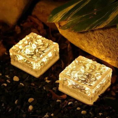 Solar Lights Outdoor, Garden Decoration Outdoor Solar Brick Lights Landscape Pathway Light, 4x4in, Patio Paver, 2 Pack