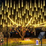 Detailed information about the product Solar Meteor Shower Lights 10 Tubes 30cm 6.6m Remote Waterproof String Lights Party Wedding Tree Halloween Christmas Outdoor Decorations Col.Blue