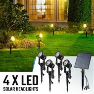 Detailed information about the product Solar Outdoor Spotlight 4 Headlights Garden Exterior Lamp Landscape Wall Outside Driveway LED 3000k Warm Light Waterproof