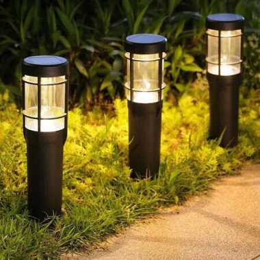 Solar Pathway Lights Warm White 2 Pack Outdoor Landscape Lights IP65 Waterproof For Walkway