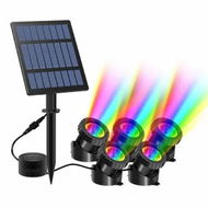 Detailed information about the product Solar Pond Lights 5 in 1 RGB Solar Pond Light Outdoor Spotlight RGB Submerged Solar Lamp with 2 Modes IP68 Waterproof for Garden Tree Patio Pond