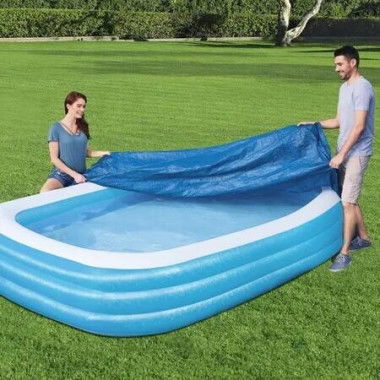 Solar Pool Cover Waterproof Protector Rectangle Dust Shield Swimming Spa Above Ground Paddling for Bestway 305x183cm Energy Saving
