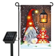 Detailed information about the product Solar Power GNOME Lighted Christmas Merry Christmas Lighted Garden Flag New Year Vintage Seasonal Outdoor Flag for Home Rustic Holiday 45x30cm