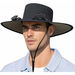 Solar Powered Fan Sun Hat, Wide Brim Cooling Bucket Hat with Dual Fans and Mesh Ventilation, Outdoor UV Protection Hat for Hiking, Fishing, Camping. Available at Crazy Sales for $24.95