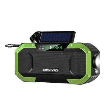 Solar-Powered Hand Crank Emergency Radio,AM/FM/NOAA Weather Radio with Weather Alerts, Bluetooth, LED Flashlight,for Cell Phone Charge