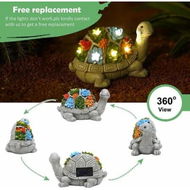 Detailed information about the product Solar-Powered Turtle Statue with 7 LED Lights: Illuminate Your Garden with Charm and Greenery