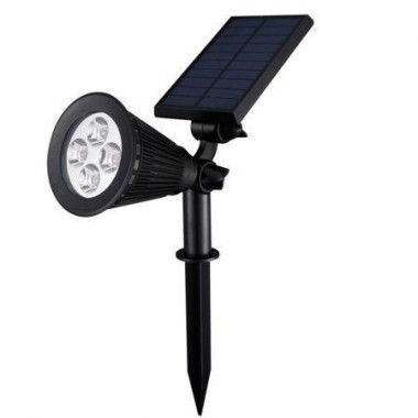 Solar Spotlight Lawn Flood Light Outdoor Waterproof Garden 4 LED Wall Lamp