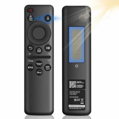 Solar TV Voice Remote Replacement Samsung BN59-01432A Bluetooth Rechargeable Neo QLED 8K HDR Smart Television Accessory Black