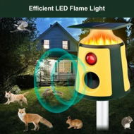 Detailed information about the product Solar Ultrasonic Animal Repeller Dog Repellent Waterproof 360 Induction LED Flame Light Outdoor Dogs Deer Cat and Raccoons for Garden Yard