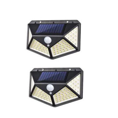 Solar Wall Light 100 LED Motion Sensor Solar Light for Garden - 2 Pack