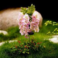 Detailed information about the product Solar Wisteria Flower Stake Lamp Outdoor Waterproof Landscape Lamp Decorative Rattan Flower Lawn Light Color Pink