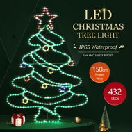 Detailed information about the product Solight Christmas Tree Light LED Strip Rope Xmas Decoration Holiday Ornament Outdoor Indoor IP65 125x88cm XL Size