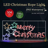 Detailed information about the product Solight Merry Christmas Light Xmas LED Rope Strip Decoration Holiday Ornament Indoor Outdoor IP65 130x60cm XL Size