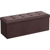 Detailed information about the product SONGMICS 110cm Folding Ottoman Bench Footrest Brown