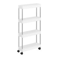 Detailed information about the product SONGMICS 4-Tier Slide Out Slim Rolling Storage Cart White