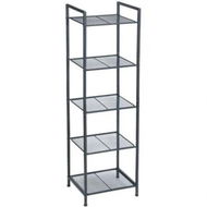 Detailed information about the product SONGMICS Bathroom Shelf 5-Tier Storage Rack with Adjustable Shelf Black