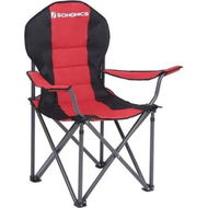 Detailed information about the product SONGMICS Folding Camping Chair with Bottle Holder Red and Black GCB06BK