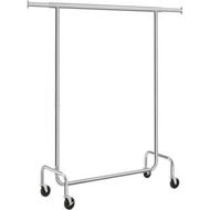 Detailed information about the product SONGMICS Heavy Duty Clothes Rack on Wheels Metal Chrome Extendable HSR11SV1