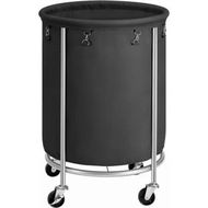 Detailed information about the product SONGMICS Laundry Basket with Wheels with Steel Frame and Removable Bag Black