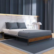 Detailed information about the product Sorrento Metal And Wood Bed Base - Single