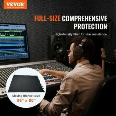 Sound Dampening Blanket 2438 x 2032 mm Extra Large Studio Grommeted Soundproof Blanket with Grommets Light Blocker