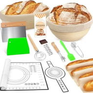 Detailed information about the product Sourdough Bread Baking Supplies 10 Inch Round,12 Oval Banneton Bread Proofing Basket,Sourdough Starter Kit for Making Baking Fermentation