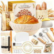 Detailed information about the product Sourdough Starter Kit Natural Rattan Proofing Basket with Full Accessories Sourdough Bread Baking Supplies for Bakers Women