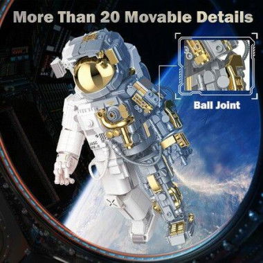 Space Astronaut Building Sets for Adults Kid,Flexible Astronaut Building Blocks Model with Display Stand, Halloween Present Christmas