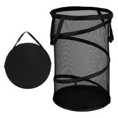 Space-Saving Large Collapsible Mesh Laundry Basket with Handles for Easy Storage and Organization