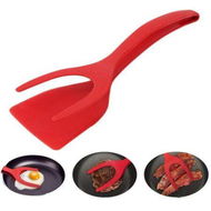 Detailed information about the product Spatula Made of Nylon with Non-Stick Coating for Pancakes, Hamburgers, EggsTurners Grip and Flip Spatula Bread Tongs-Red