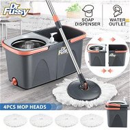 Detailed information about the product Spin Mop And Twin Bucket Set Tile Wood Floor Cleaner 4 Microfibre Heads Magic Dry Twist Separate Stackable Cleaning System